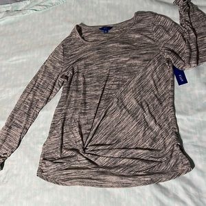 Apt. 9® Knit Top Cinched Long Sleeve Side Twist